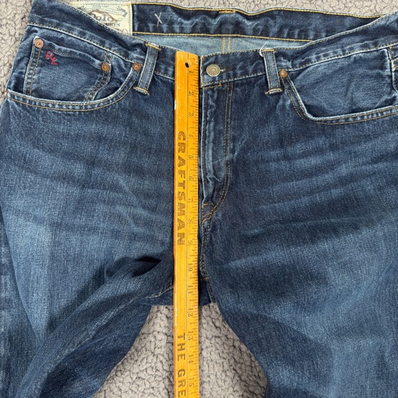 Polo Ralph Lauren Hampton Straight Mens Jeans Dark Wash Denim 34x30 Selvedge Red - Picture 11 of 14